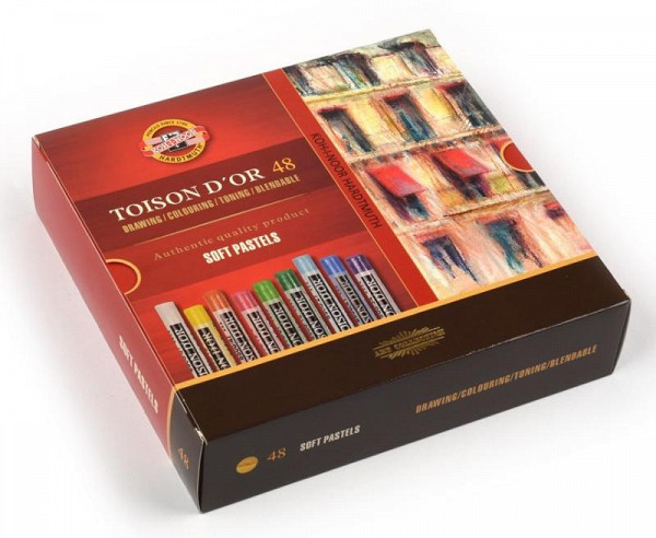 Koh-i-noor křídy (pastely) prašné umělcké 10mm Toison D´or souprava 48 ks