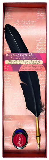 Pero na krasopis a kaligrafii Aladine - Husí brk černý v dárkovém balení