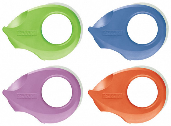 Mini odvíječ na prst s páskou crystal clear 10 m x 19 mm - mix barev 16 ks