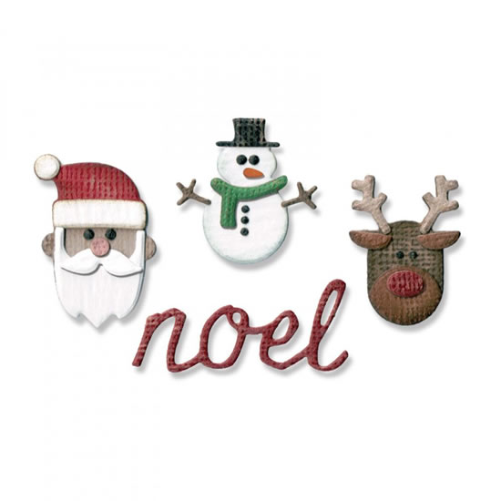 SIZZIX Thinlits vyřezávací kovové šablony - vánoce  4 ks + embosovaci kapsa