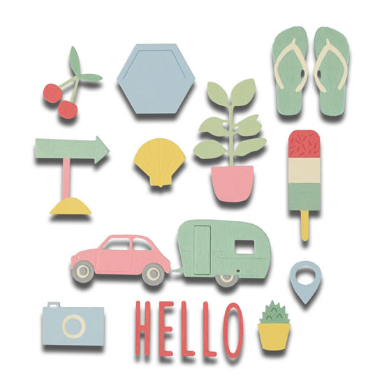 SIZZIX Thinlits vyřezávací kovové šablony - léto 17 ks