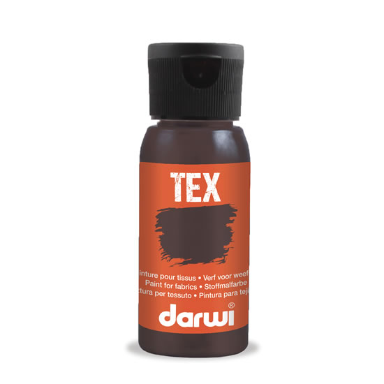DARWI TEX barva na textil - Tmavě hnědá 50 ml