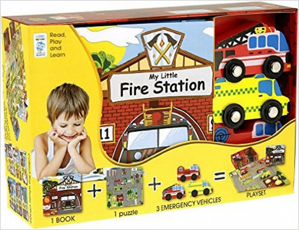 My Little Book about Fire Station (Book, Wooden Toy & 16-piece Puzzle)