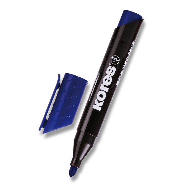 Kores K-MARKER Permanentní popisovač, kulatý hrot 3 mm, modrý