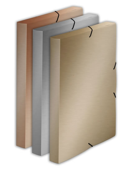 Krabice PP s gumou A4 Metallic zlatá