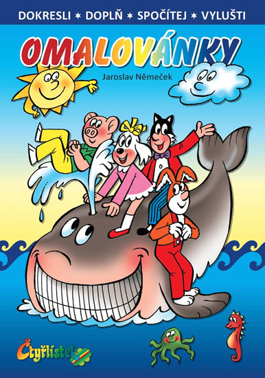 Čtyřlístek - Omalovánky: dokresli, doplň, spočítej, vylušti (modrá)