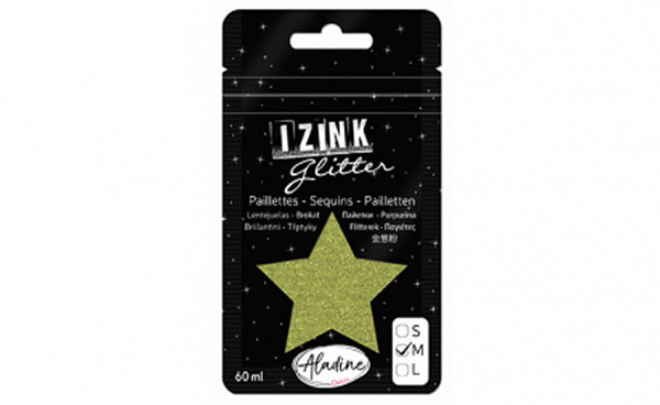 Třpytky IZINK Glitter velikost M - světle zelená, 60 ml