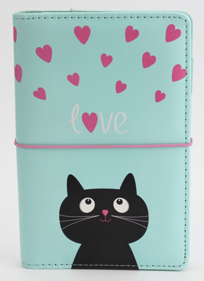 Diář UNI Kočka kroužkový M s vyměnitelným kalendáriem 2021 - Designové diáře 2021