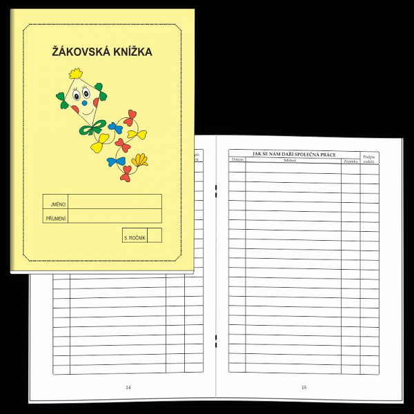 Žákovská knížka 5. ročník - známkování (žlutá)