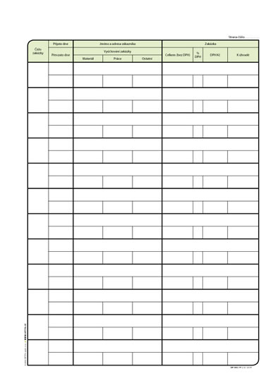 Zakázková kniha, A4, 24 listů