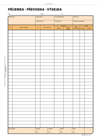 Příjemka-převodka-výdejka, A4, 100 listů, NCR