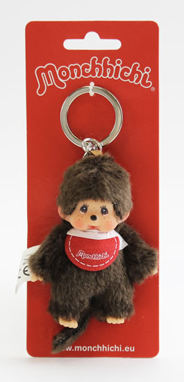 Monchhichi klíčenka - kluk červený bryndáček (Mončiči)