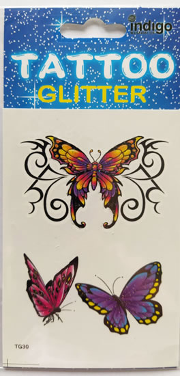 Tetování Tři barevní motýli