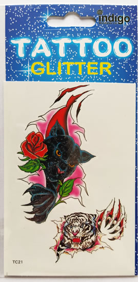 Tetování Černá puma a bílý tygr