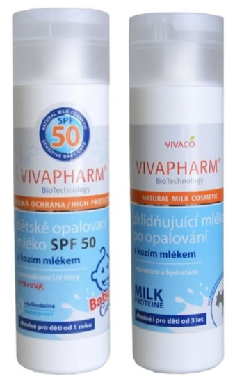 Vivaco opalovací sada KIDS SPF 50 - Mléko na opalování + mléko po opalování