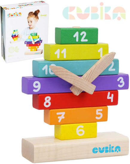 CUBIKA 14354 Hodiny s magnetickými ručičkami - dřevěná skládačka 10 dílů