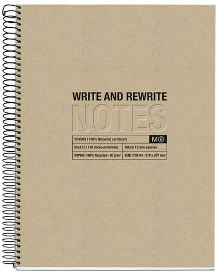 MIQUELRIUS poznámkový blok JUST BLACK A4, 120 listů, recykl linka natural