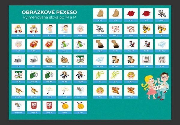Pexeso: Vyjmenovaná slova M + P