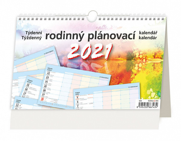 Kalendář 2021 stolní: Týdenní rodinný plánovací kalendář, 226x139
