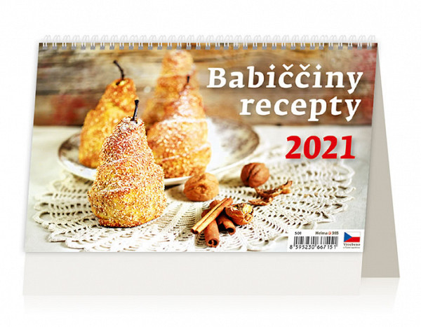 Kalendář 2021 stolní: Babiččiny recepty, 226x139