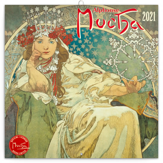 Kalendář 2021 poznámkový: Alfons Mucha, 30 × 30 cm