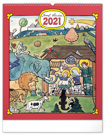 Kalendář 2021 nástěnný: Josef Lada – Zvířátka, 48 × 56 cm