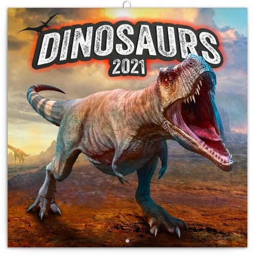 Kalendář 2021 poznámkový: Dinosauři, 30 × 30 cm