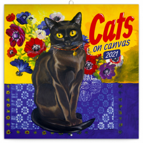 Kalendář 2021 poznámkový: Kočky na plátně, 30 × 30 cm