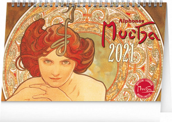 Kalendář 2021 stolní: Alfons Mucha, 23,1 × 14,5 cm