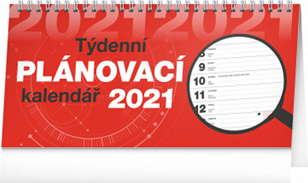 Kalendář 2021 stolní: Plánovací řádkový, 25 × 12,5 cm