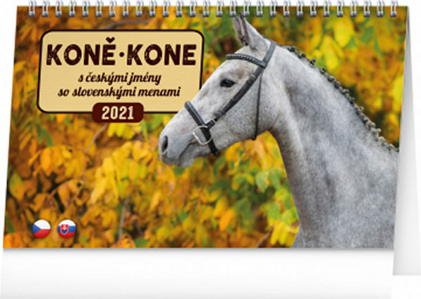 Kalendář 2021 stolní: Koně - Kone CZ/SK, 23,1 × 14,5 cm