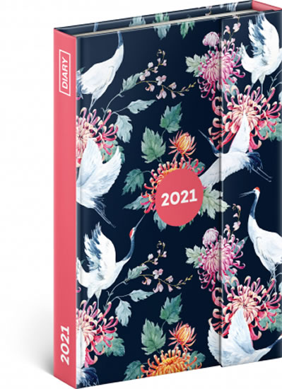 Diář 2021: Jeřábi - týdenní, magnetický, 11 × 16 cm