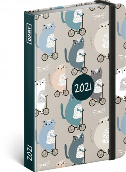 Diář 2021: Kočky - týdenní, 11 × 16 cm