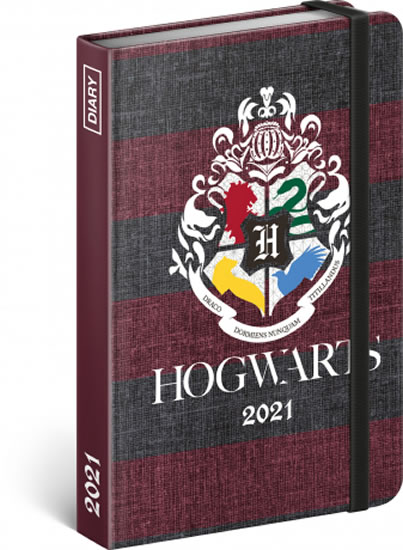 Diář 2021: Harry Potter – Hogwarts - týdenní, magnet., 11 × 16 cm