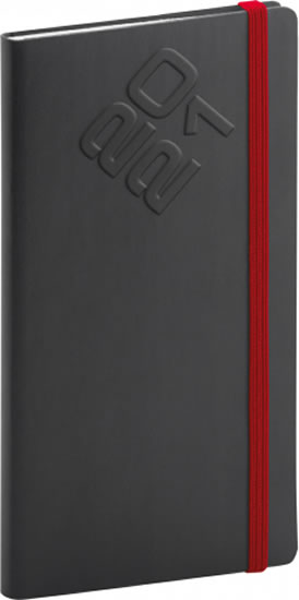 Diář 2021: Matra - kapesní - černočervený, 9 × 15,5 cm