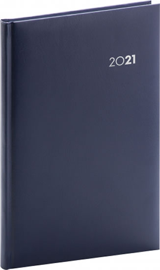 Diář 2021: Balacron - tmavě modrý - týdenní, 15 × 21 cm