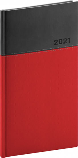 Diář 2021: Dado - červenočerný - kapesní, 9 × 15,5 cm