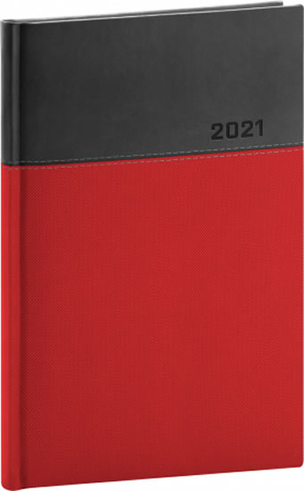 Diář 2021: Dado - červenočerný - týdenní, 15 × 21 cm