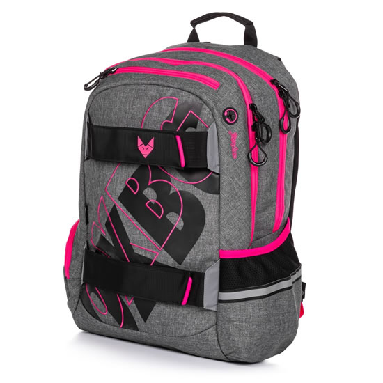 Studentský batoh OXY Sport GREY LINE pink