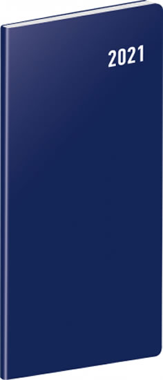 Diář 2021 kapesní: Modrý, plánovací měsíční, 8 × 18 cm