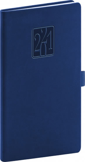 Diář 2021: Vivella Classic - modrý - kapesní, 9 × 15,5 cm