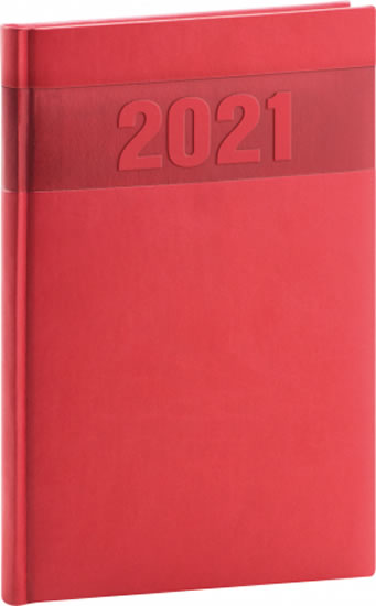 Diář 2021: Aprint - červený - týdenní, 15 × 21 cm
