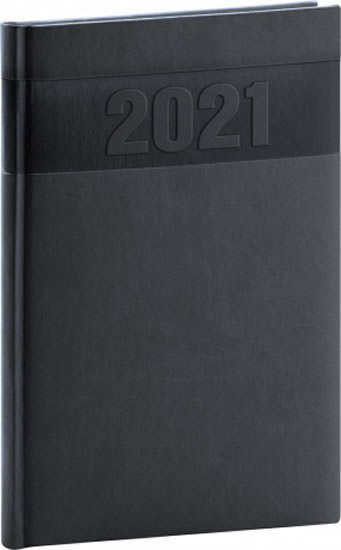 Diář 2021: Aprint - černý - týdenní, 15 × 21 cm