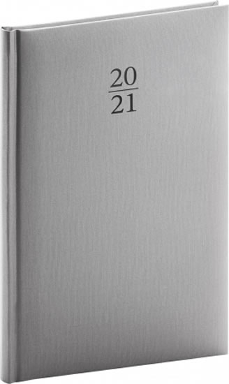 Diář 2021: Capys - stříbrný - týdenní, 15 × 21 cm