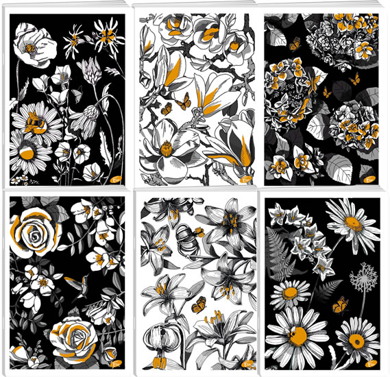 Školní sešit Květiny A4 mix motivů