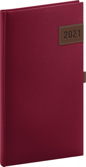 Diář 2021: Tarbes - červený - kapesní, 9 × 15,5 cm