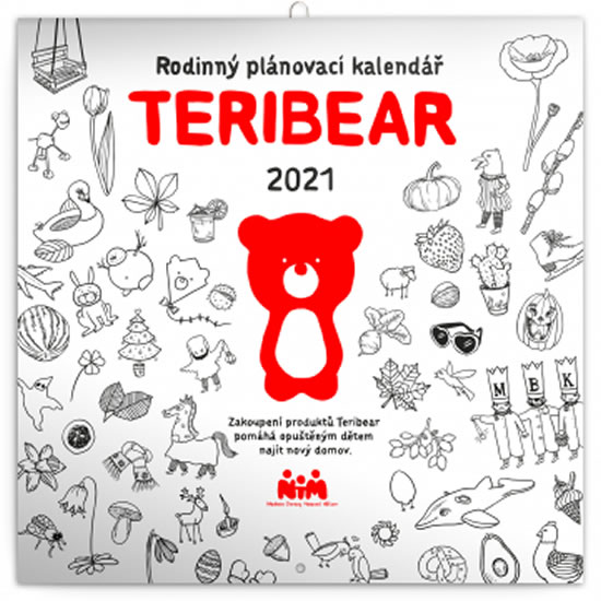 Kalendář 2021 poznámkový: Teribear, 30 x 30 cm