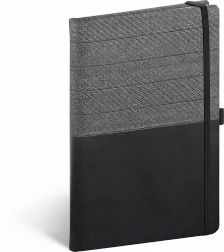 NOTIQUE Notes Skiver černošedý, linkovaný, 13 x 21 cm