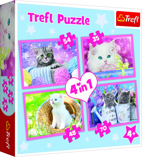 Puzzle Hravá koťata 4v1 (35,48,54,70 dílků)
