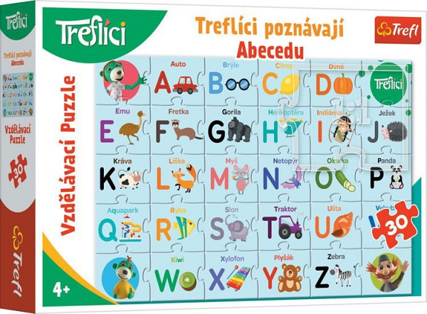 Trefl Puzzle Treflíci poznávají abecedu / 30 dílků